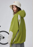 Autumn Contrast Color Hooded Windbreaker Jacket