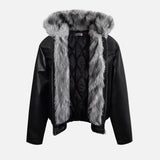 Breathable Y2K Fur Collar Leather Motorcycle Jacket