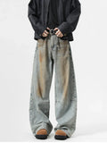 Streetwear Vintage Distressed Wide Leg Denim Jeans