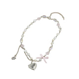 Coquette Heart Beaded Necklace