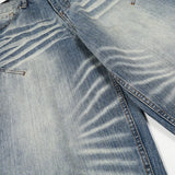 Vintage Moustache Effect Distressed Jeans