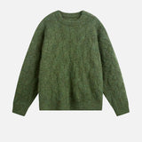 Chunky Mohair Cable Solid Color Knit Sweater