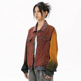 Vintage Orange Long Sleeve Denim Jacket