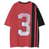 Breathable Retro Graphic Patchwork Racing Sport T-Shirt