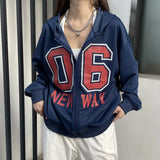 Plush Vintage Letter Print Winter Sweatshirt