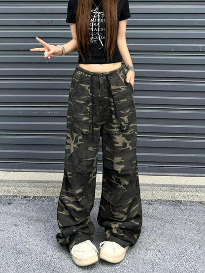 Cozy Camouflage High Rise Cargo Pants