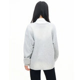 Y2K Retro Gray Letter Print Long Sleeve Shirt