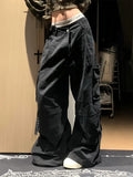 Trendy American Style Hip Pop Denim Cargo Jeans