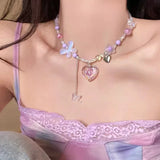 Colorful Rainbow Beaded Choker Necklace