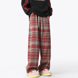Retro Plaid Wide Leg Pants