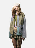 Y2K Washed Canvas Splice Corduroy Jacket