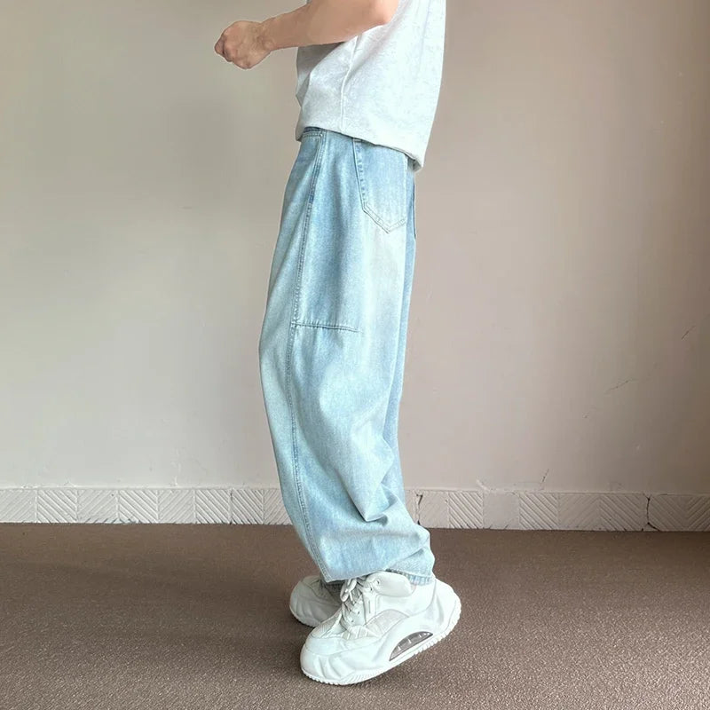 Korean Baggy Light Blue Jeans
