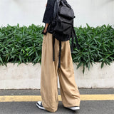 Versatile Loose Straight Cotton Wide Leg Pants
