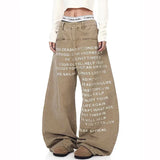 Premium Streetwear Khaki Baggy Wide Leg Jeans