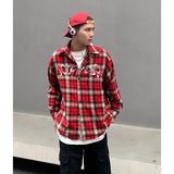 Investment Piece Retro Plaid Hip Hop Long Sleeve Shirt