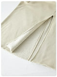 Women's Retro Loose Slit Pockets Skirt