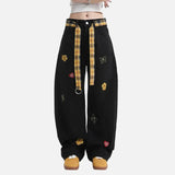 Insulated Korean Style Curved Knife Wide Leg Jeans