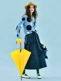 Soft Blue Polka Dot Long Sleeve T-Shirt