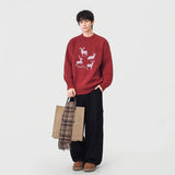 Comfortabl Deer Santa Print Sweater