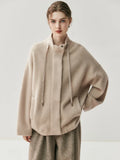 Lightweight Mock Neck Thick Zipper Cardigan
