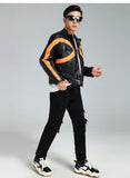 Men Luxury Handsome Patchwork Leather Jacket