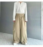 Casual Original Splicing Design Wide Leg Pants