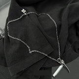 Retro Crow Skull Pendant Necklace