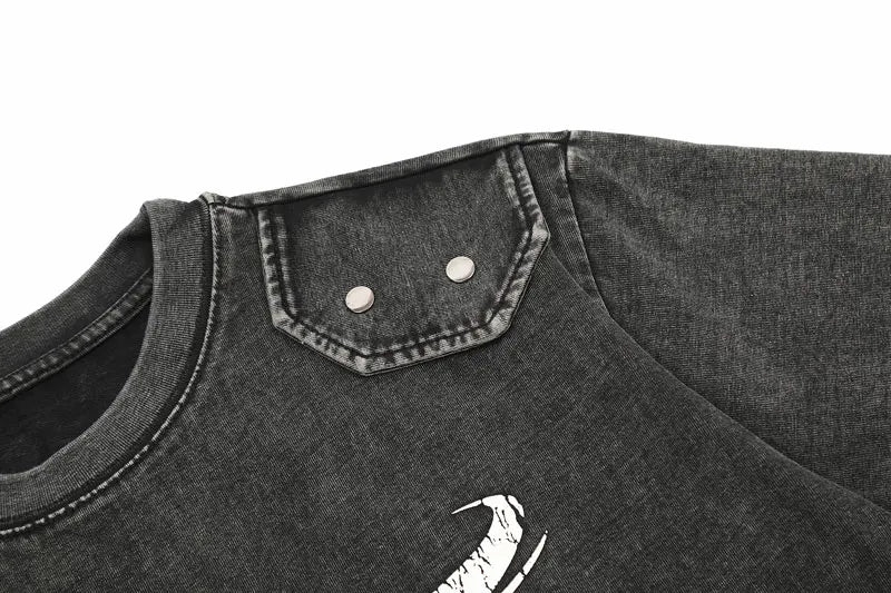 Vintage Retro Embroidery Patch T-shirt