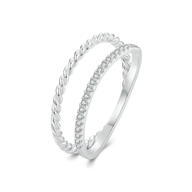 Elegant White Gold Stacking Ring