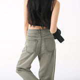 Flexible Slim High Waisted Wide Leg Jeans