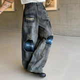 Y2K Patchwork Ripped Loose Straight Leg Jeans