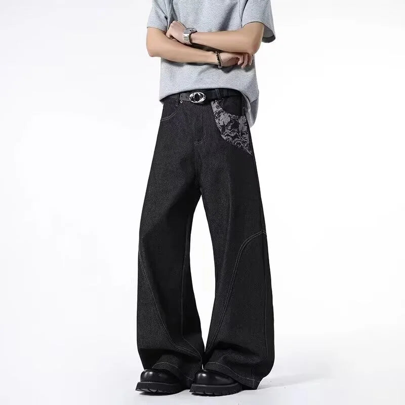 Vintage Gothic Jacquard Printed Cool Jeans