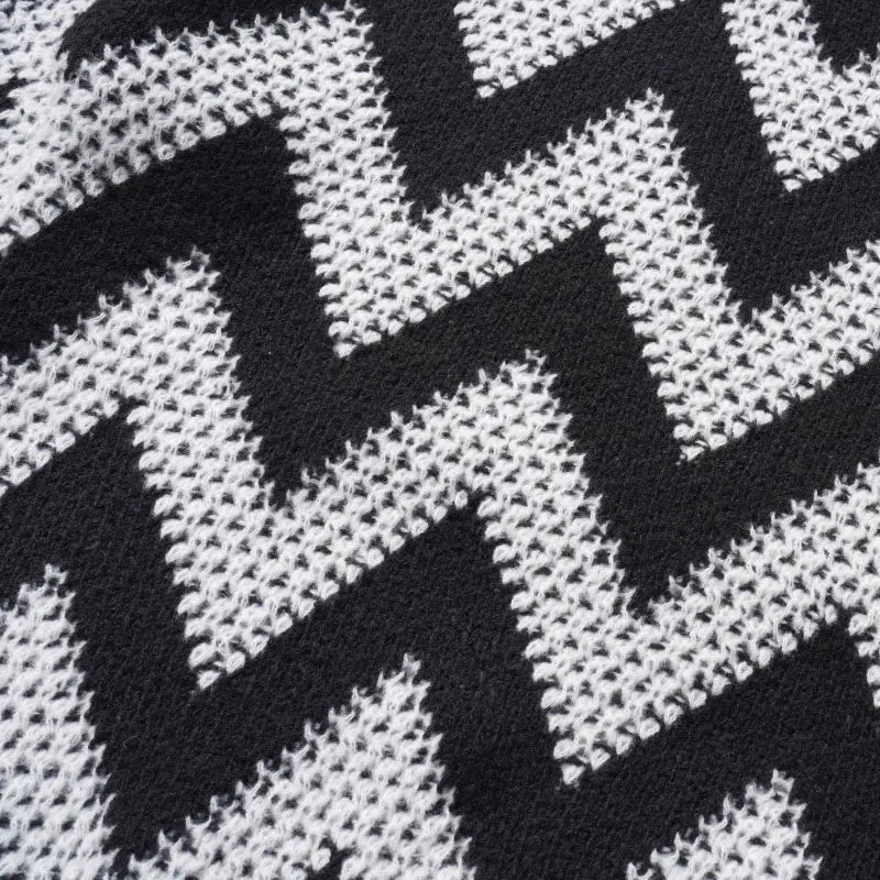 Streetwear Diamond Argyle Striped Knitted Sweater