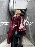 Durable Autumn Cool Oversized PU Leather Jacket