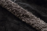 Retro High Street Spliced Fur Collar Zipper Jacket