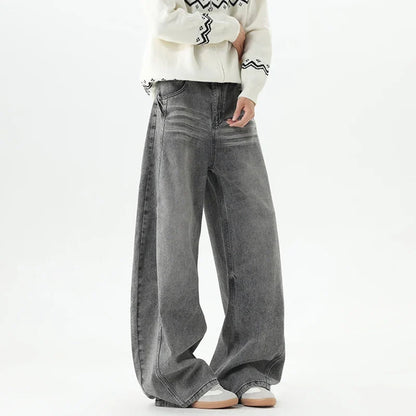 Vintage American Style Hip Hop Denim Wide Leg Jeans