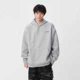 Minimalist Embroidered Logo Casual Hoodie