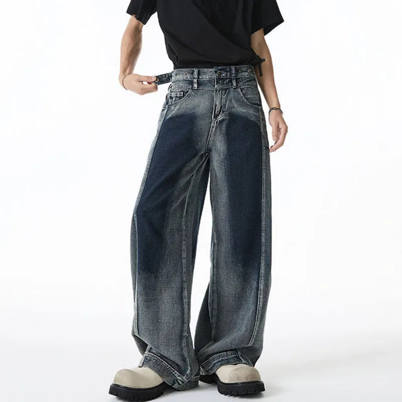 Vibrant Color Contrast Tie-Dye Straight Jeans