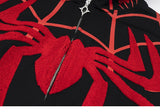 Y2K Spider Embroidery Oversized Hoodie