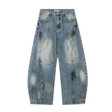 Streetwear Vintage Distressed Tie Dye Graffiti Jeans