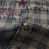 Plaid Star Print Short Sleeve Shirt