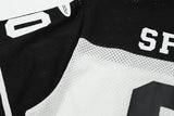 Breathable Patchwork Mesh V-Neck Collar Jersey T-Shirt