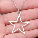 Silver Color Hollow Star Necklace