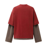 Y2K Fake Two Pieces Loose Fit Long Sleeve T-Shirt