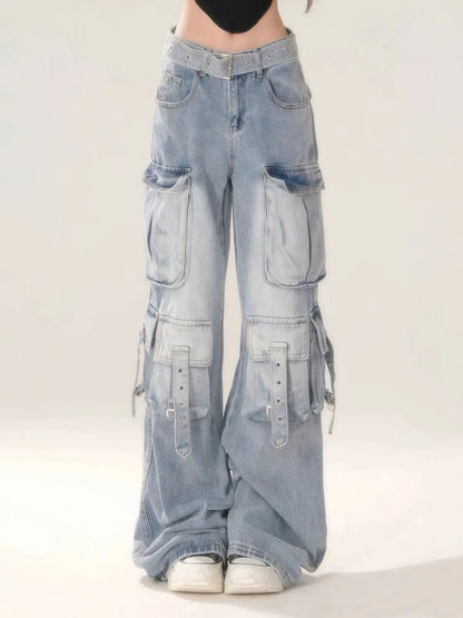 High Street Washed Multi Pocket Jeans