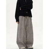 Spring Casual Striped Print High Wide Leg Pants
