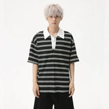 Striped Casual Button Down T-Shirt