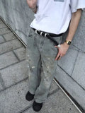 Vintage Ice Distressed Ink Splash Cargo Jeans