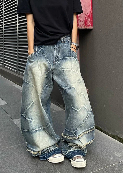 Streetwear Blue Goth Baggy Denim Jeans