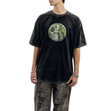 Retro Patterned Short-Sleeved Cotton T-Shirt